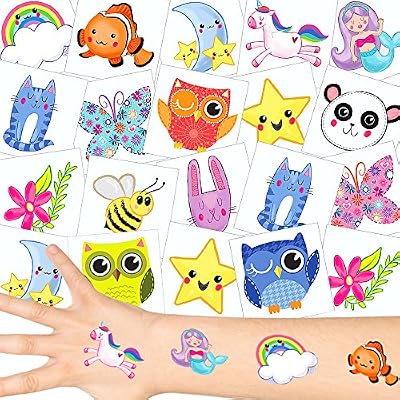 German Trendseller® - 36 x tatouages temporaires mignonnes┃tatouages ephémères┃l'anniversaire d'enfant┃petit cadeau┃ motifs pour filles