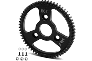 Runup Carbon Steel 54T 56T 58T Spur Gear Main Gear 32P 0.8M Gear for 1/10 Tra-xxas Slash Platinum Rustler Stampede 4x4 VXL 2WD Jato Rally E-REVO Summit T-Maxx (58T)