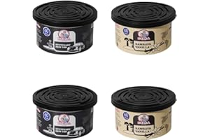 IKEDA SCENTS Désodorisant pour voiture | 4 Organique Kit | Maison et Bureau Longue Durée Parfum | Sent bon Voiture Eliminateur d'odeurs | Voiture Accessoires Interieur (2 New Car 2 Vanilla)