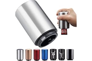 SUOXU Magnetischer Automatischer Flaschenöffner Edelstahl Push up bier Öffner Wein Bier Soda Flaschenöffner Küchenzubehör Magnet Bieröffner Biergeschenke zum Vatertag für Männer