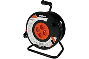 REXXER HEAVY DUTY TOOLS Kabeltrommel Verlängerungskabel Kabel 50m außen | 4 Steckdosen 3x1,5 IP20 | Outdoor steckdose | Camping | Gartensteckdosen |