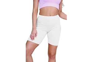 janisramone® Cycling Shorts Women - New Plain Stretchy Ladies Shorts, Over Knee Active Gym Shorts for Women - Yoga Workout Sports Running Shorts Womens
