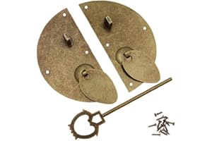 CASECOVER Rétro Heurtoir Ronde en Cuivre Classique Poignée Cabinet Chinois Poignées De Meubles Bouton Plaque Visage Cabinet Porte Knocking Tirez Boulon De Verrouillage 1pc