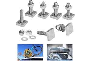 ANTHYTA 8 Stücke Nutsteine T-Nut Adapter Nutensteine M8*35 mm Nutsteine Dachträger Edelstahl T-Nut Nutsteine Set mit Muttern & Unterlegscheiben Dachbox Nutensteine für Dachträger Relingträger Dachbox