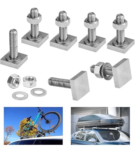 BEASAFY T-Nut Adapter Set - 6-teiliges Edelstahl Set Für Dachträger & Dachboxen