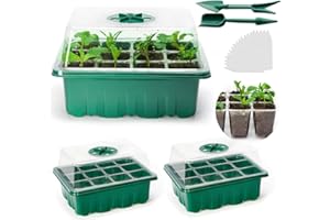 TARUMEDO ZimmergewäChshaus Anzucht Gewächshaus Anzuchtset, 3 Stück 36 Zellen Gewächshaus Mini Gewächshaus Fensterbank Aufzuchtset Pflanzen Anzucht Set Anzuchtschale mit Deckel Zimmer Minigewächshäuser Innen