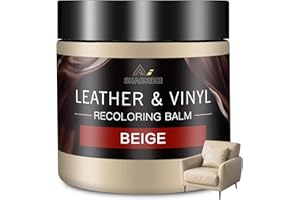 SHABEIBEI Leather Recoloring Balm and Scratch Repair Kit – 200ml Beige Leather Restorer for Couches, Furniture, Car Seats – Leather Paint & Stain for Sofa, Chairs, Bags, and More