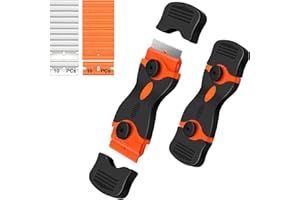 CANOPUS Professionelle Ceranfeldschaber mit 10 Metall und 10 Kunststoff Rasierklingen, Schaber Fenster, Kochfeldschaber, Glasschaber, Kunststoffschaber für Kleber, Farbe, Abziehbilder, Backofen Tönung