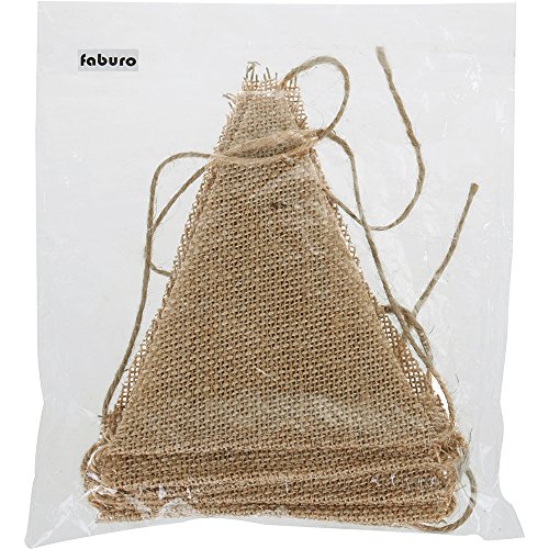 Faburo 13tlg Hochzeit Wimpelkette Vintage Jute Bunting Banner für Party Dekoration Dekoration (2.8m) - 8