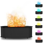 Bigqin Essential Oil Diffuser with Colourful Flame, 300 ml Burners for Essential Oils, Aroma Diffuser with 7 Colours LED Ligh