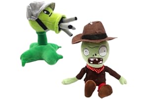 LGQHCE Zombies Pflanzen Plüschtiere, 2 Stück Maschinengewehr-Shooter Spielzeugpuppe, Zombies Plüschtiere, Süße Plüsch Spielzeug, Stofftier, Pflanzenplüschpuppe, Raumdeko, Kindergeschenke
