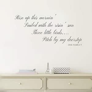 Stickers Muraux Safari Citation Rise Up Ce Matin Sourit Avec Le Soleil Levant Trois Petits Oiseaux Pitch Par Ma Porte Amazon Fr Bricolage