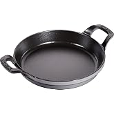 STAUB Powder Stackable Oven Container, Round (20 Cm, 0.75 L With Matte Black Coated Tray Inside) Graphite Gray
