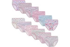 Yintry Niñas Bragas De Algodón Ropa Interior de Calzoncillos cómodos para niños (Paquete de 12)