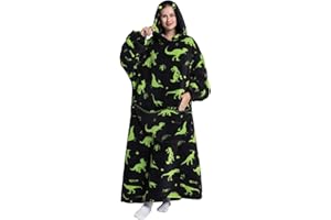 KAWOJA Verlängert Übergroße Hoodie Decke,Kuscheldecke mit Ärmeln und Taschen,Superweiche und Warme Flanell TV Decke mit Kapuze