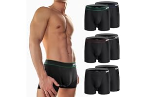 IGOLUMON Bamboo Boxers Mens 6 Pack Boxers Shorts Multipack Breathable Underwear with Open Fly Pouch Classic Fitted Underpants Men Hipster Trunks