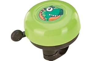 Prophete Campanello per bicicletta per bambini, campana, verde con motivo dinosauro, per ragazze e ragazzi