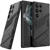 Microcase Samsung Galaxy S23 Ultra Matrix Serisi Armor Standlı Perfect Koruma Kılıf -Siyah AL3416