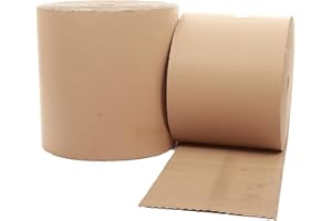 SCHOTT PACKAGING 300mm x 75m Corrugated Cardboard Roll | Corrugated Paper Rolls for Wrapping, Large Cardboard Sheets for Packing & Shipping | Strong Paper for Protection (2 Rolls)