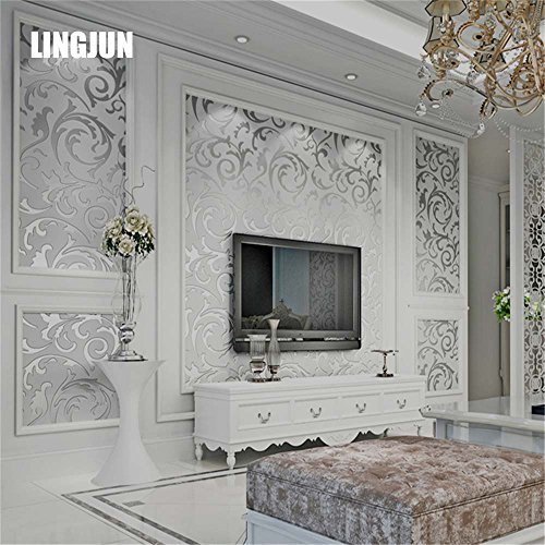 10 Meter 3D Dreidimensional Vlies Fototapete Top Tapete Wandbilder Bild Tapeten Wand (SILBER) - 3