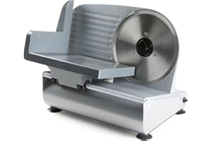 ‎DOMO DOMO DO521S Allesschneider - Brotschneidemaschine für Brot, Aufschnitt oder Käse - Mit stufenlos einstellbarer Schnittstärke Ø 19 cm - bis 15 mm - Grau