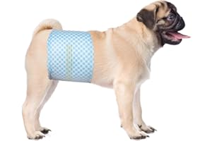 Flying Paws Bande per pancia usa e getta per cani maschi, con indicatore di umidità, super assorbenti, morbidi, pannolini per cani maschi (M, 40)
