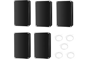 YITOBICI Skrzynka przyłączeniowa, tworzywo sztuczne ABS, IP65, elektryczna skrzynka rozdzielcza, pyłoszczelna, odporna na warunki atmosferyczne, z pokrywką, czarna, 83x58x34 mm