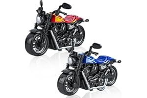 HATFRYF Motorcycle Toys for Kids, Pull-Back Vehicle Toy, Highly Simulation Motorbike Model, Alloy Motorcycle Model, Kids Gift for Boys and Girls - 2PCS