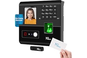 NGTeco WiFi Control Horario Empleados, Maquina fichar empleados español con códigos Facial, de Huella Dactilar, RFID y Pin, máquina de fichar empleados con App biométrica para iOS/Android(MB1)