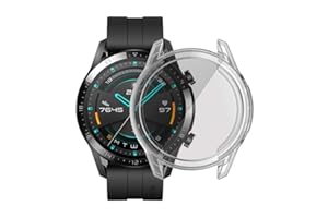 sciuU Etui ochronne kompatybilne z HUAWEI GT 2 (46 mm, wydane w 2019 r.), elastyczne etui z TPU z osłoną ekranu, miękka ramka, odporna na wstrząsy osłona pasuje do HUAWEI GT 2. generacji -