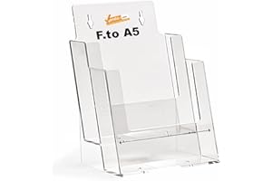 VENDOOH! PORTA DEPLIANT DEPLIAN DA TAVOLO E DA PARETE MURO F.TO A5 2 TASCHE VERTICALE