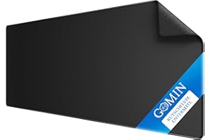Gomin Gaming Mouse Mat XXL - 900 x 400 mm Large Mouse Mat - Without Disturbing Logo and Stitched Edges - Non-Slip and Waterproof - Improves Speed and Precision, Desk Mat Black