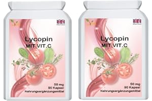 ‎VED Ved Lycopin-Ergänzungsmittel unterstützt den Energiehaushalt, gentechnikfrei, hoher Lycopin-Gehalt, 50 mg x 180 Kapseln (2er-Pack)