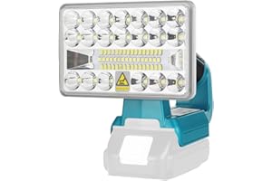 Lampa narzędziowa 18 V przenośne zewnętrzne szerokie i dalekiego zasięgu światło robocze z portem USB, latarka Hipoke 18 W bezprzewodowa lampa robocza LED kompatybilna z Makita 14,4 V-20 V bateria litowa BL1860 BL1850 (bez baterii)