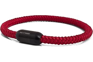 Akitsune Silva bransoletka nylonowa, 5 mm grubości, damska/męska bransoletka ze stali szlachetnej, prosta bransoletka z zapięciem magnesowym, matowy czarny, 17.5 centimeters, Stal nierdzewna