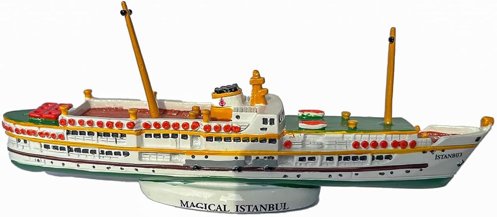 İstanbul’un Efsane Vapurları: Paşabahçe ve Fenerbahçe – 15 cm El Yapımı Akrilik Boyama Model Vapur – Tarihi ve Dekoratif Koleksiyon Parçası-İstanbul Temalı Hatıra Hediyelik, Turistik Hediye
