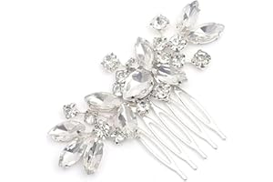 TEOZBLU Plata Nupcial Tocado Accesorios para el Cabello Novia, Nupcial Perla Pelo Vid Plata Novia Accesorios Cristal Diamante de Imitación Hoja Headpie para Mujeres y Niñas para Boda Fiesta Velada