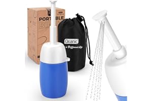 DEANIC Prysznic, przenośny bidet do podróży, przenośny bidet do pielęgnacji poporodowej, hemoroidów, prysznic intymny z torbą podróżną i smyczą na klucze, butelka na krocze do użytku na zewnątrz i