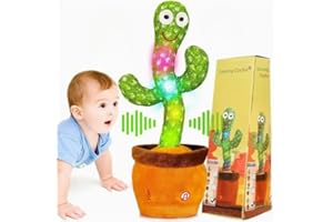 GENERIC Talking Cactus Toy - Singing Dancing Cactus Toy for Kids - Repeats What You Say - Musical Mimic Baby Cactus - Speaking Dancing Gift - Voice Activated Fun Toy (Requires 3 x AA Batteries - Not Included)