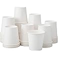 Party Warehouse 50 x Disposable White Paper 4oz Cups 115ml for Espresso Coffee Tea Hot Drinks and Cold Drinks - Great for Serving Samples, Portions as Well as Home Use (50, 4oz)