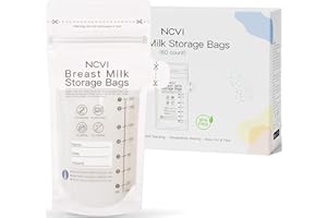 NCVI 60 Stück Muttermilchbeutel, 200ml BPA-frei Muttermilch Aufbewahrung bag, Milchbeutel für Muttermilch mit Ausgießer für das Stillen, Selbststehender, Doppelreißverschluss Auslaufsichere