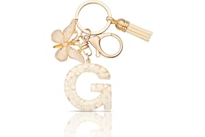 MORSUNBELA Portachiavi Lettera Ragazza Regalo Portachiavi con Lettera Iniziale Farfalla per Donna