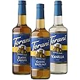 Torani Syrup - Sugar Free Vanilla, Sugar Free Classic Caramel, Sugar Free Classic Hazelnut - Pack of 3
