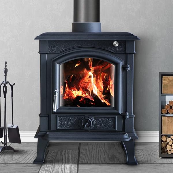 NRG 8KW Black Cast Iron Wood Burning Stove Defra Eco Design High Efficiency  Indoor Use : Amazon.co.uk: DIY u0026 Tools