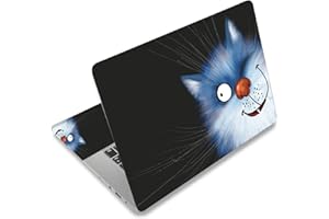 Mibbxea Pegatina para Laptop de 15 15,4 Pulgadas, Protector de Vinilo Reutilizable para Netbook/Notebook de 12,1 a 15,6 Pulgadas, Impermeable y Resistente a Arañazos (016 Gato Intermitente)