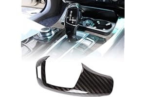 Bogoo Carbon Fibre Automatic Gear Shift Knob Cover Trim Decor Replacement Compatible for BMW F20 F30 F31 F34 1 2 3 4 5 7 Series (Black Carbon Fibre, Right Hand Drive (RHD - Style A))