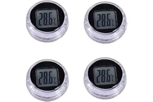 HUASEAN Lot De 4 Thermomètres De Moto, Thermomètre Numérique Pour Moto, Thermomètre Universel Étanche Pour Guidon De Moto, Thermomètre Rond À Coller, Petit Thermomètre Pour Tableau De Bord De Voiture