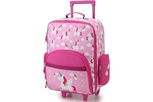 RAVUO Valigie per Bambini per Ragazze, Simpatico Unicorno da Viaggio con Rotelle Valigie con Ruote per Bambini Piccoli