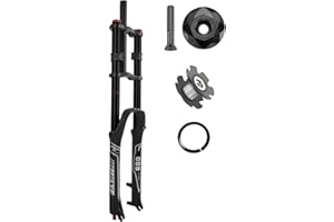 RUJIXU Mountain Bike Front Suspension Fork 26 27.5 29 Inch Disc Brake Air Down Hill Fork 1-1/8" Straight 1-1/2" Tapered Mtb Triple Tree Bike Fork Travel 135mm Quick Release 2440g