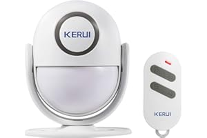 KERUI P6 Sensor Movimiento alarma con sonido inalambrico, Sistema Alarma para Casa Seguridad con Mode de Timbre Puerta/Alarma Antirrobo, Kit Alarma con Control Remoto para Hogar/Garaje/Autocaravana